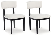 Signature Design by Ashley® Xandrum - White / Black - Dining Upholstered Side Chair (Set of 2) | Meri Furniture