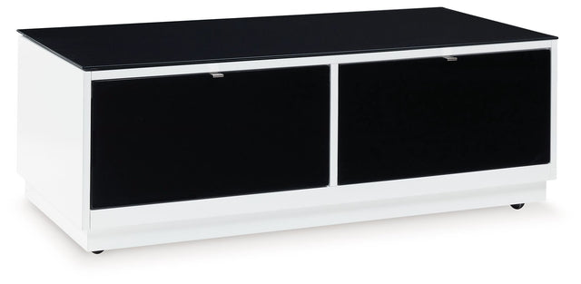 Signature Design by Ashley® Gardoni - White / Black - Rectangular Cocktail Table | Meri Furniture