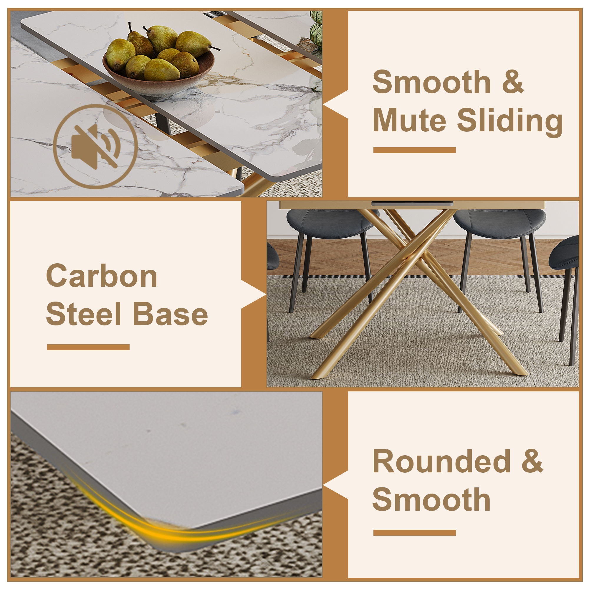 Modern Expandable Dining Table With Retractable Leaf With Chairs