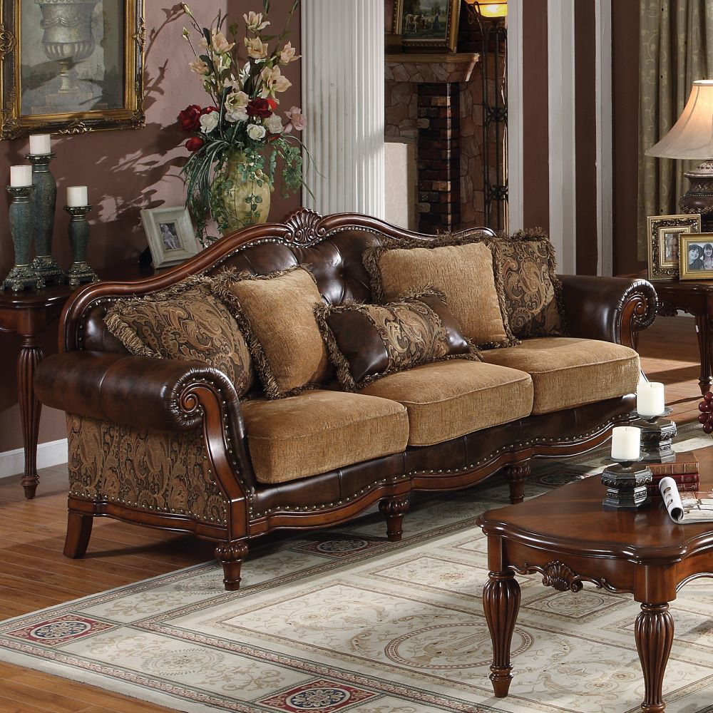 ACME Dreena - Sofa (With 5 Pillows) - Dark Brown - 93" | Meri Furniture
