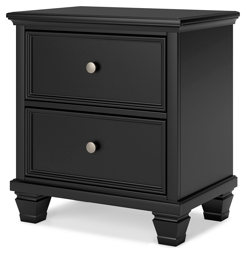 Signature Design by Ashley® Lanolee - Black - Two Drawer Nightstand | Meri Furniture