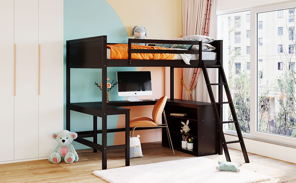 Loft Bed With Shelves With Desk