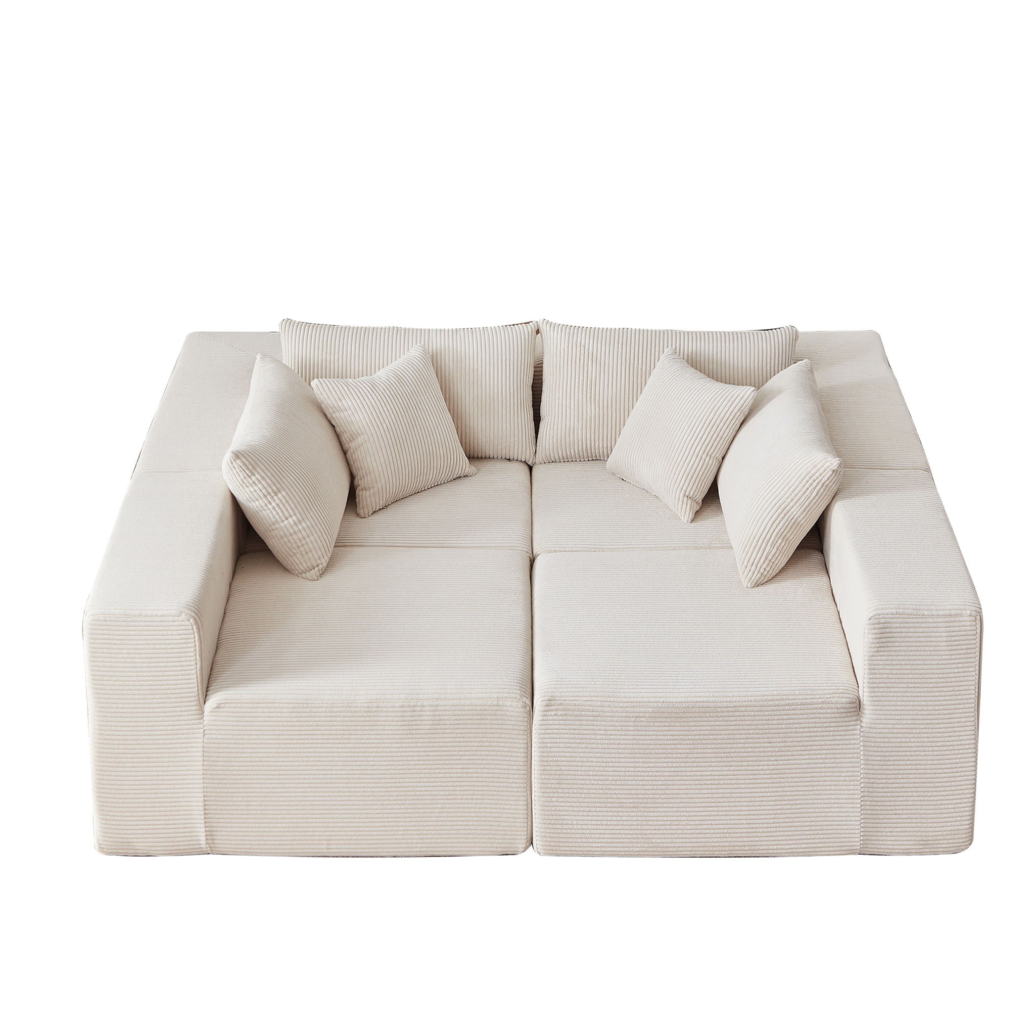 Modular L Shaped Sectional Compressed Sofa, Free Combination