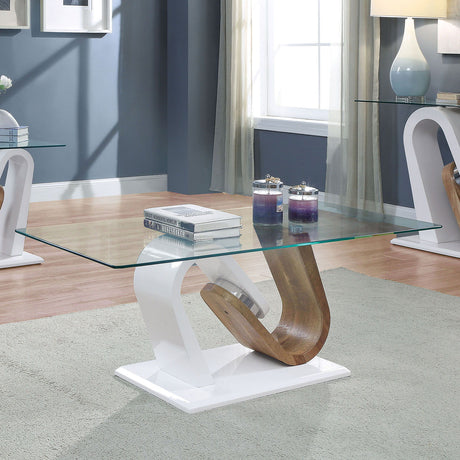 Furniture of America Batam - Coffee Table - White / Natural Tone | Meri Furniture