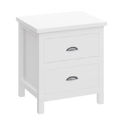Versatile Solid Wood Night Stand With Drawers For Living Room And Bedroom - White
