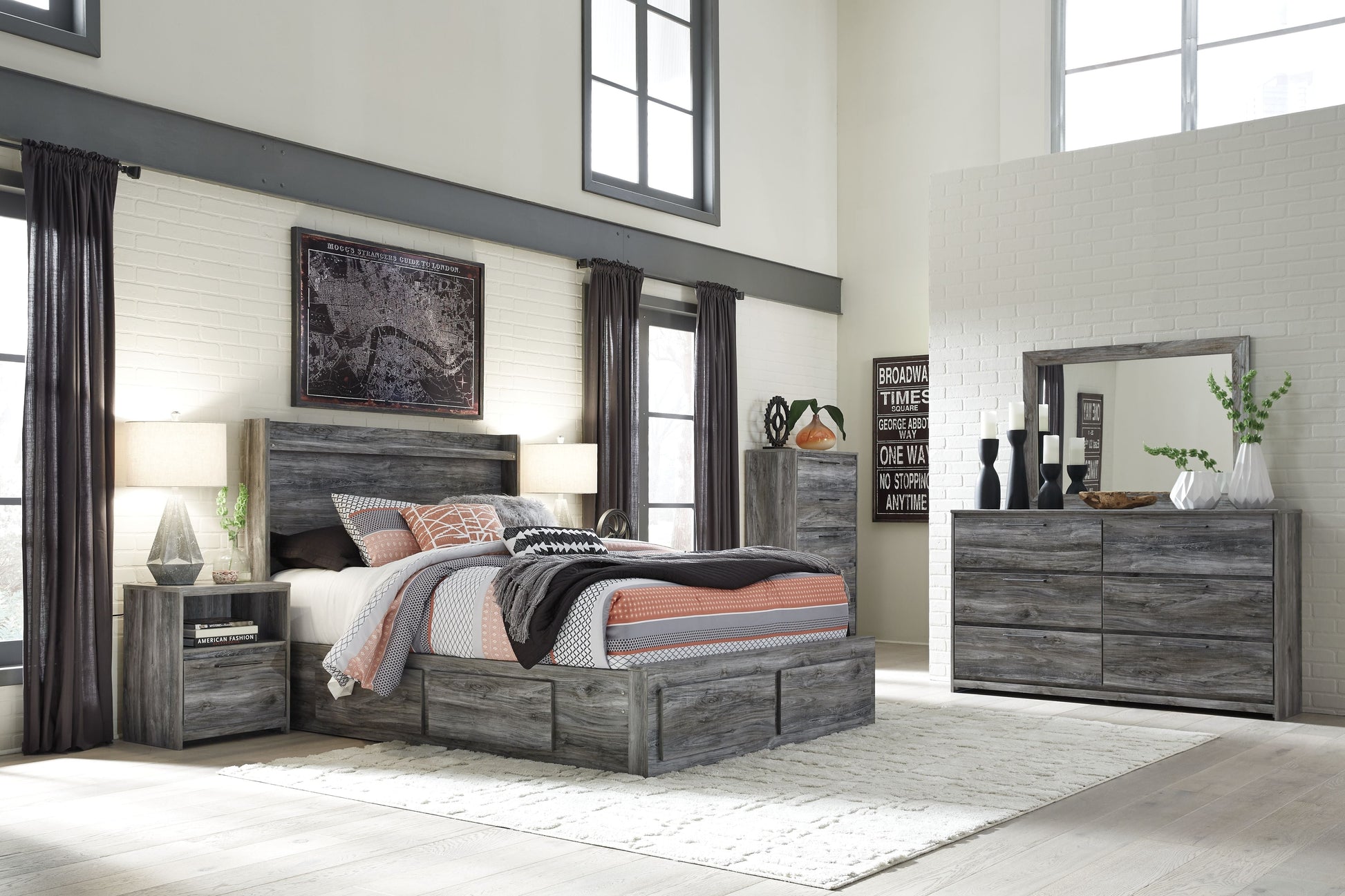 Signature Design by Ashley® Baystorm - LED Panel Bed | Meri Furniture