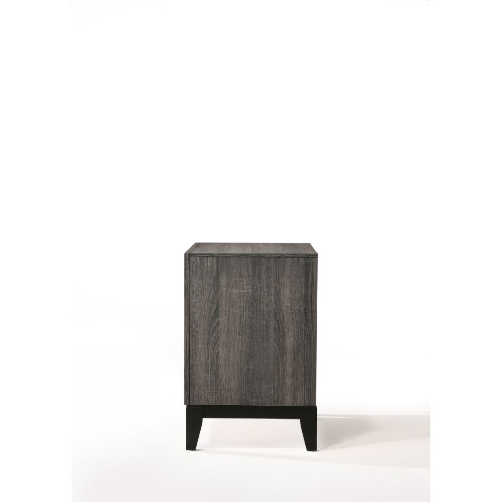 ACME Valdemar - Nightstand - Weathered Gray | Meri Furniture