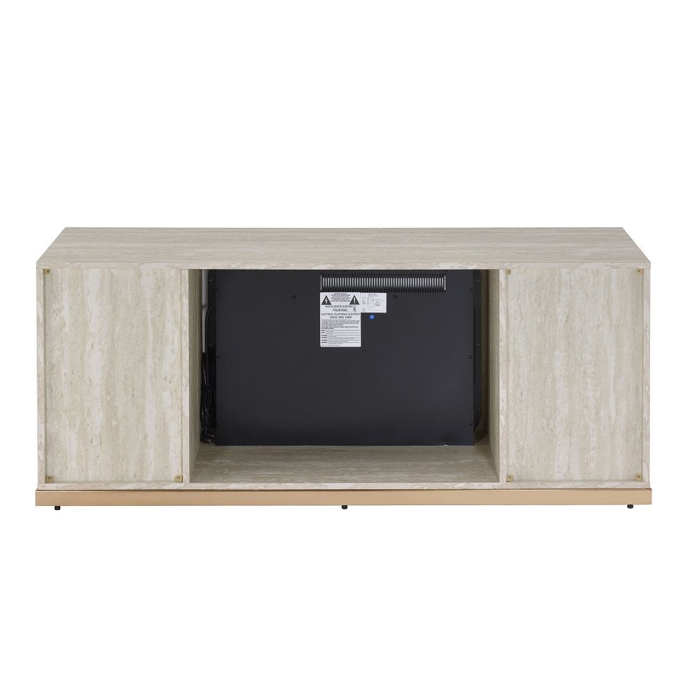 ACME Vanna - Console Cabinet With Fireplace - White | Meri Furniture