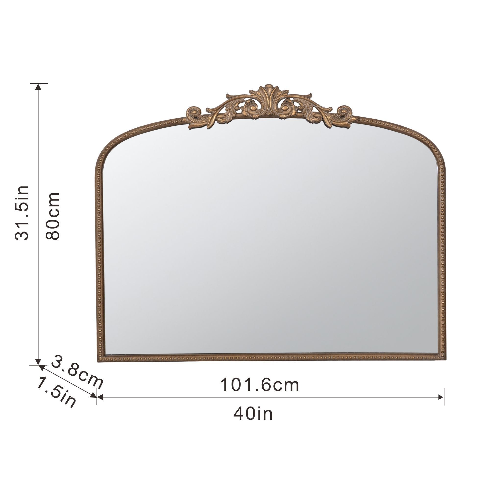Arch Mirror, Baroque Inspired Wall Decor For Bathroom, Bedroom, Living Room
