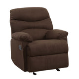 The lovely Arcadia recliner offers comfort, style and value for any home. A smooth microfiber seat cushion provides relaxation from seat to toe with an easy to reach external handle for operating the reclining mechanism.