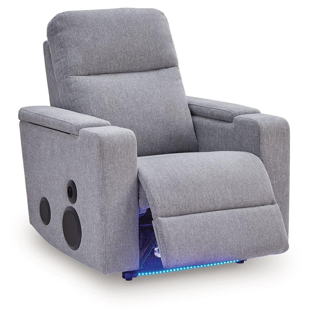 Pineland - Glider Power Recliner With Audio System - Pewter