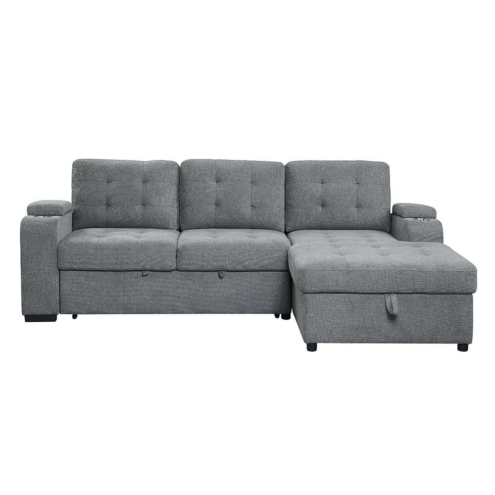 ACME Kabira - Sectional Sofa - Gray Fabric | Meri Furniture