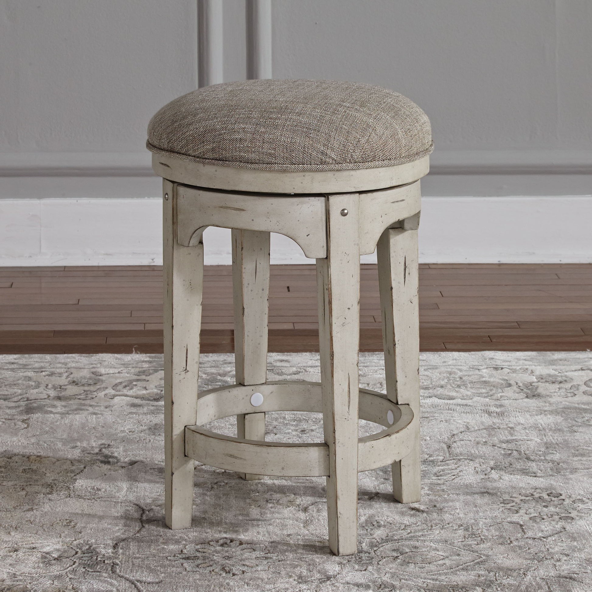 Liberty Furniture Morgan Creek - Console Swivel Stool - White | Meri Furniture