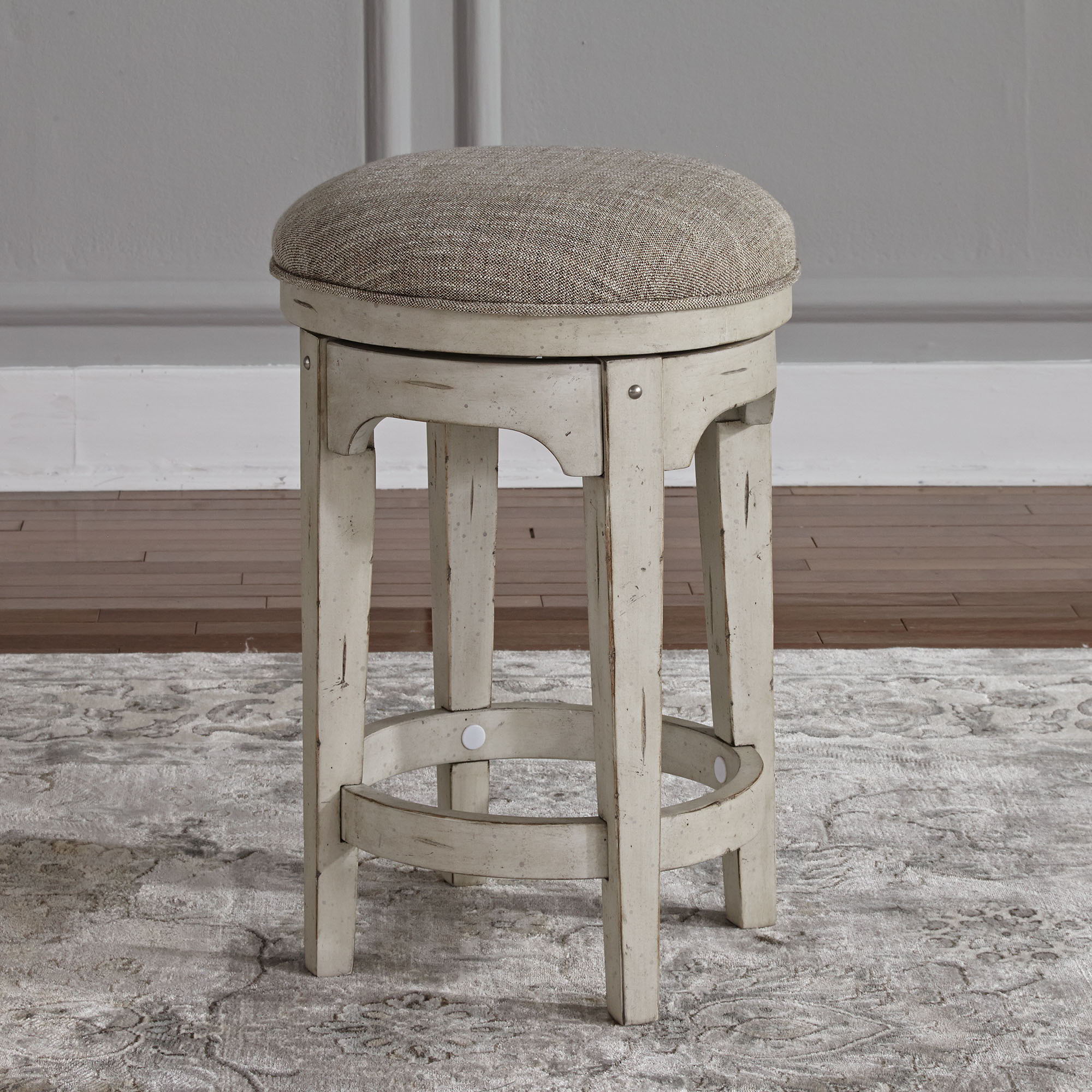 Liberty Furniture Morgan Creek - Console Swivel Stool - White | Meri Furniture