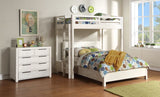 Celerina - Twin Loft Bed - Weathered White Finish