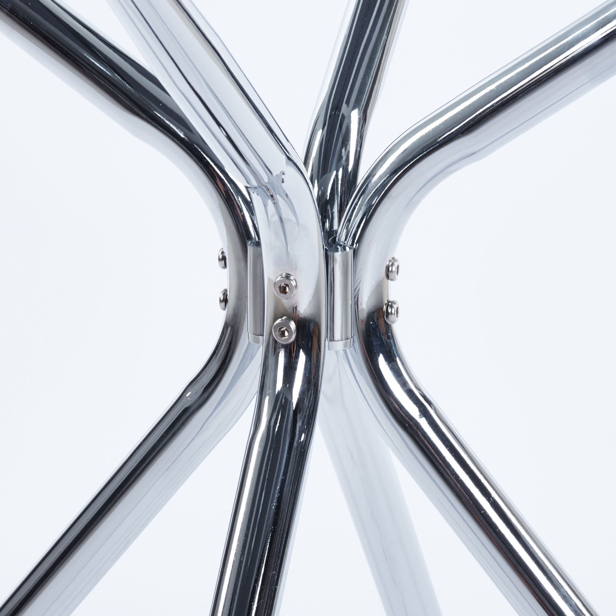 Compact Dining Table With Glass Top - Chrome