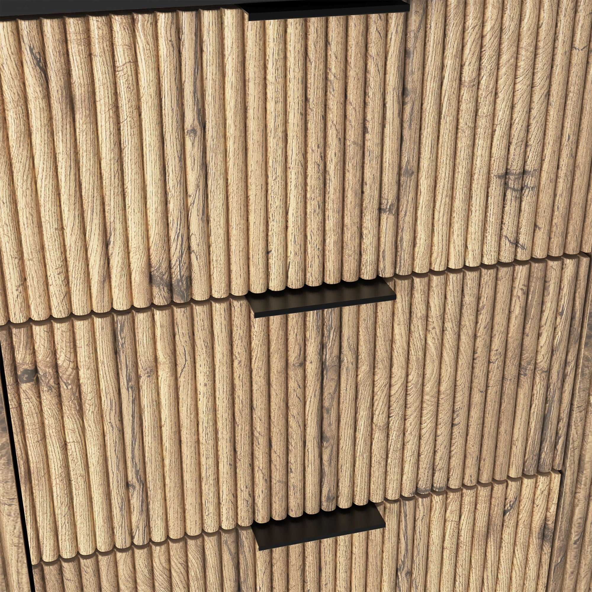 Multi Functional 3 Drawer Nightstand, Perfect For Storing Items Of Different Heights, A Perfect Combination Of Nature And Fashion - Black