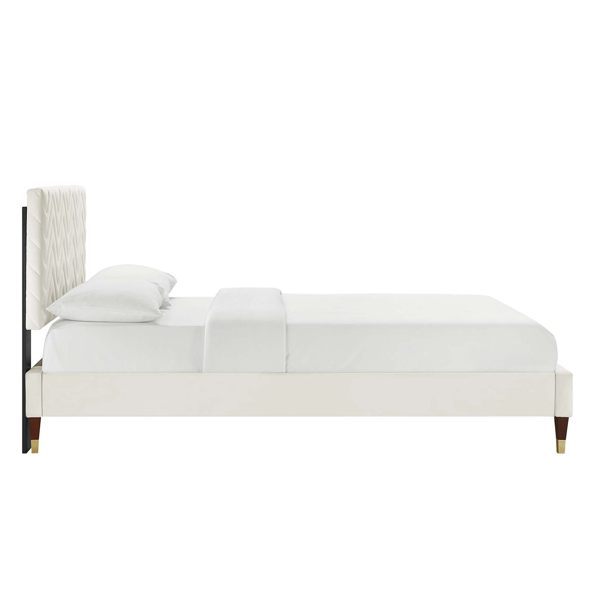 Leah Chevron Tufted Performance Velvet Full Platform Bed by Modway
