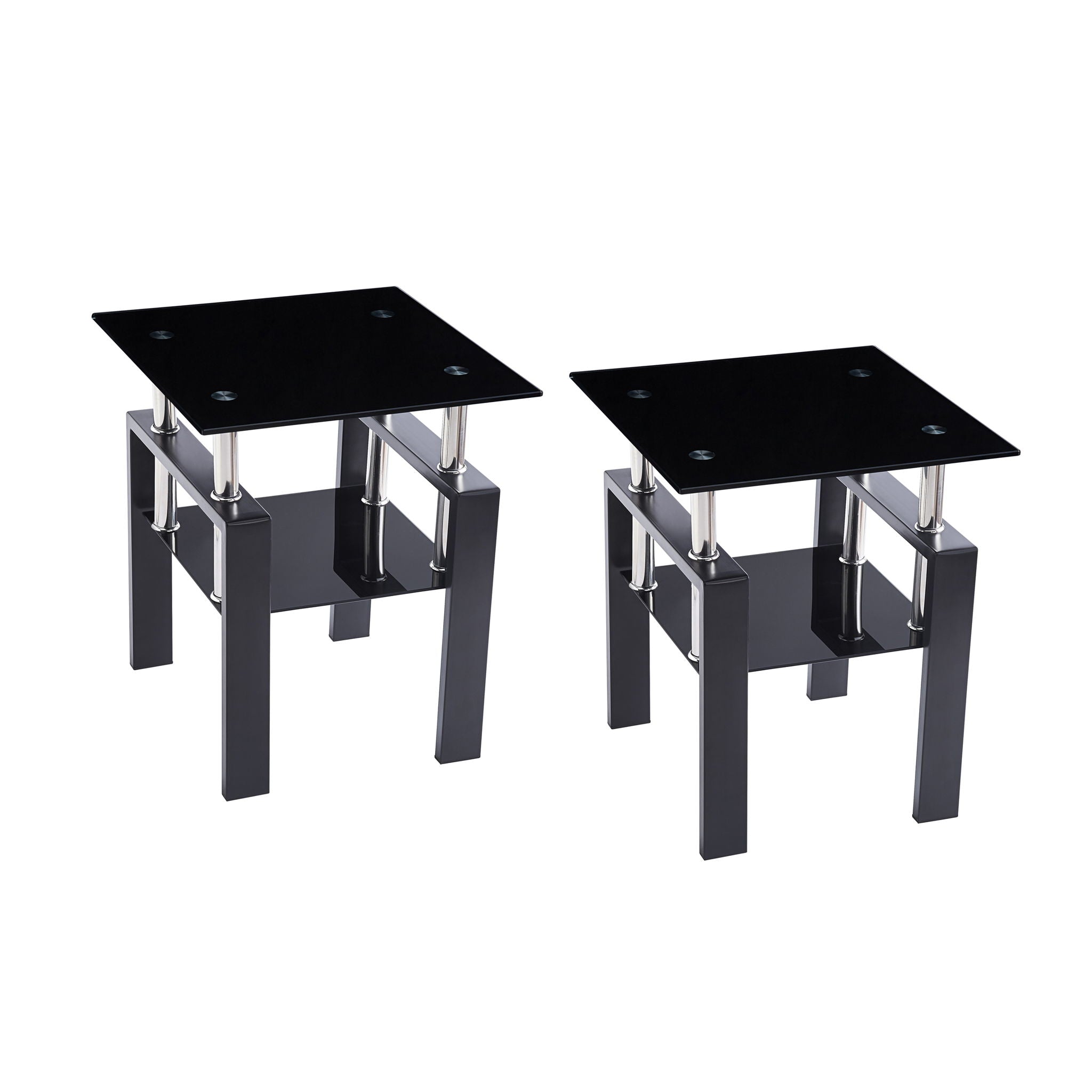 Tempered Glass Table With Storage