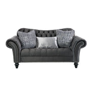 ACME Gaura - Loveseat - Dark Gray Velvet | Meri Furniture