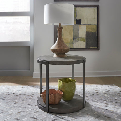 Liberty Furniture Modern View - Round End Table - Dark Gray | Meri Furniture