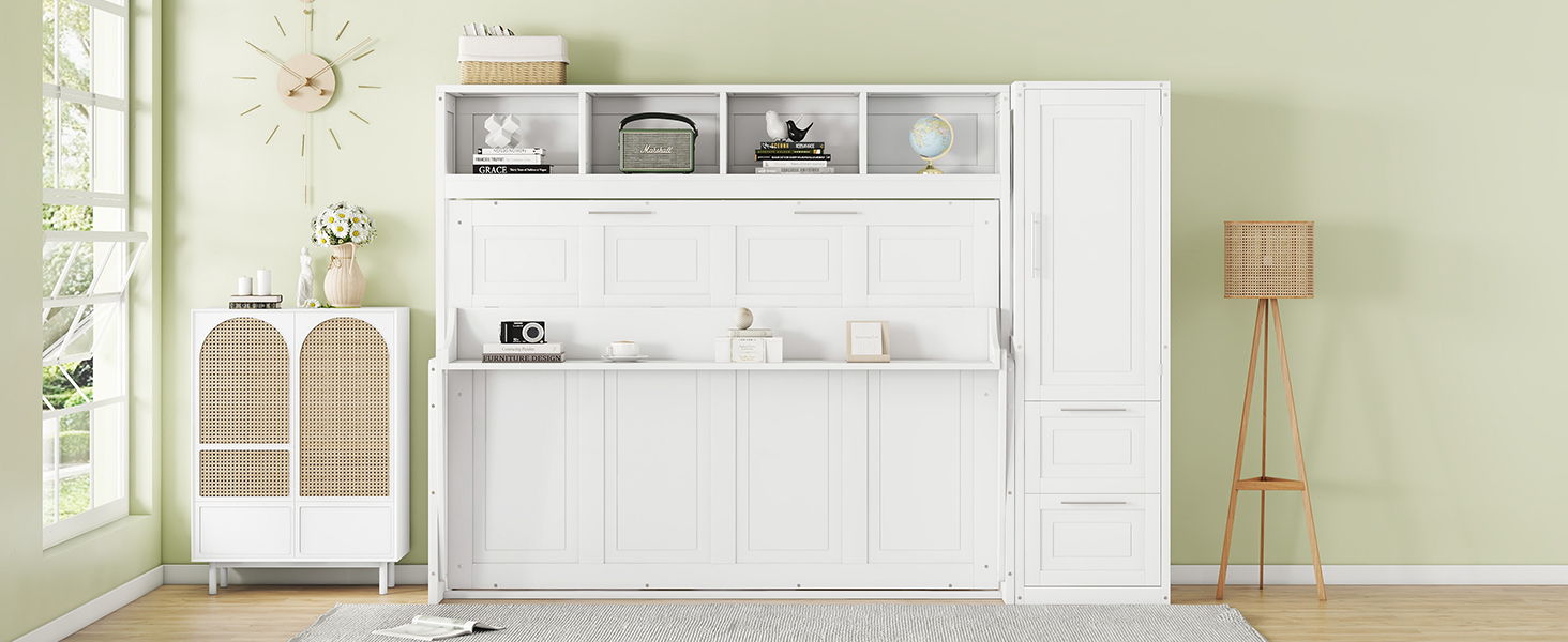 Space Saving Murphy Wall Bed With Closet And Drawers