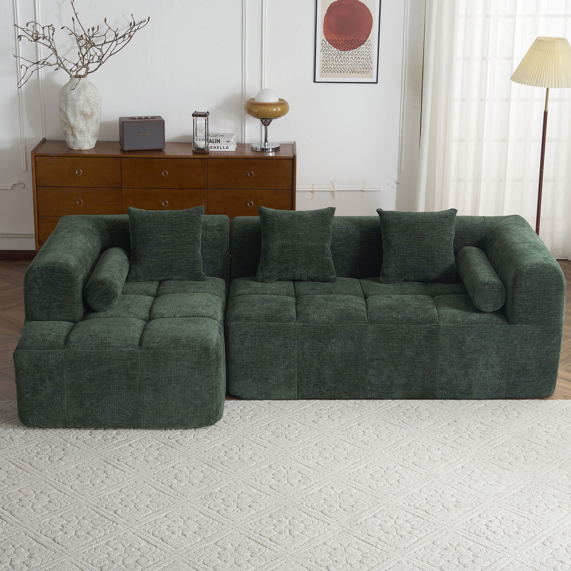 Sectional Free Combined Sofa With 2 Side Pockets
