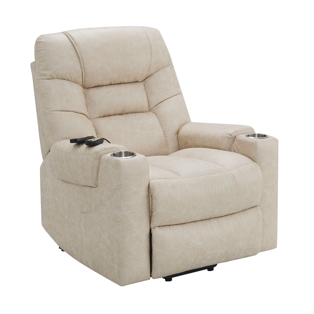 ACME Nairi - Power Recliner With Lift & Heating & Massage - Light Gray | Meri Furniture