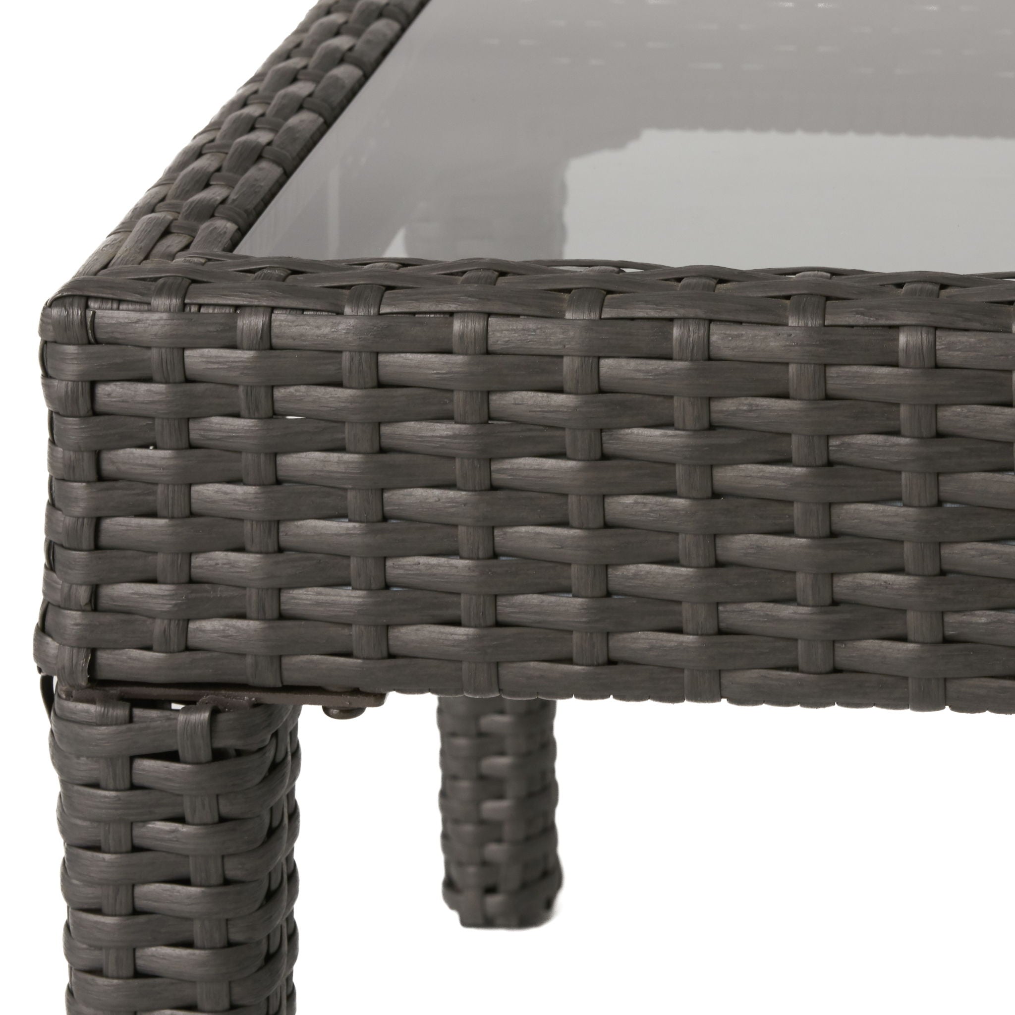 Contemporary Antibes Loveseat & Table Set Outdoor - Gray