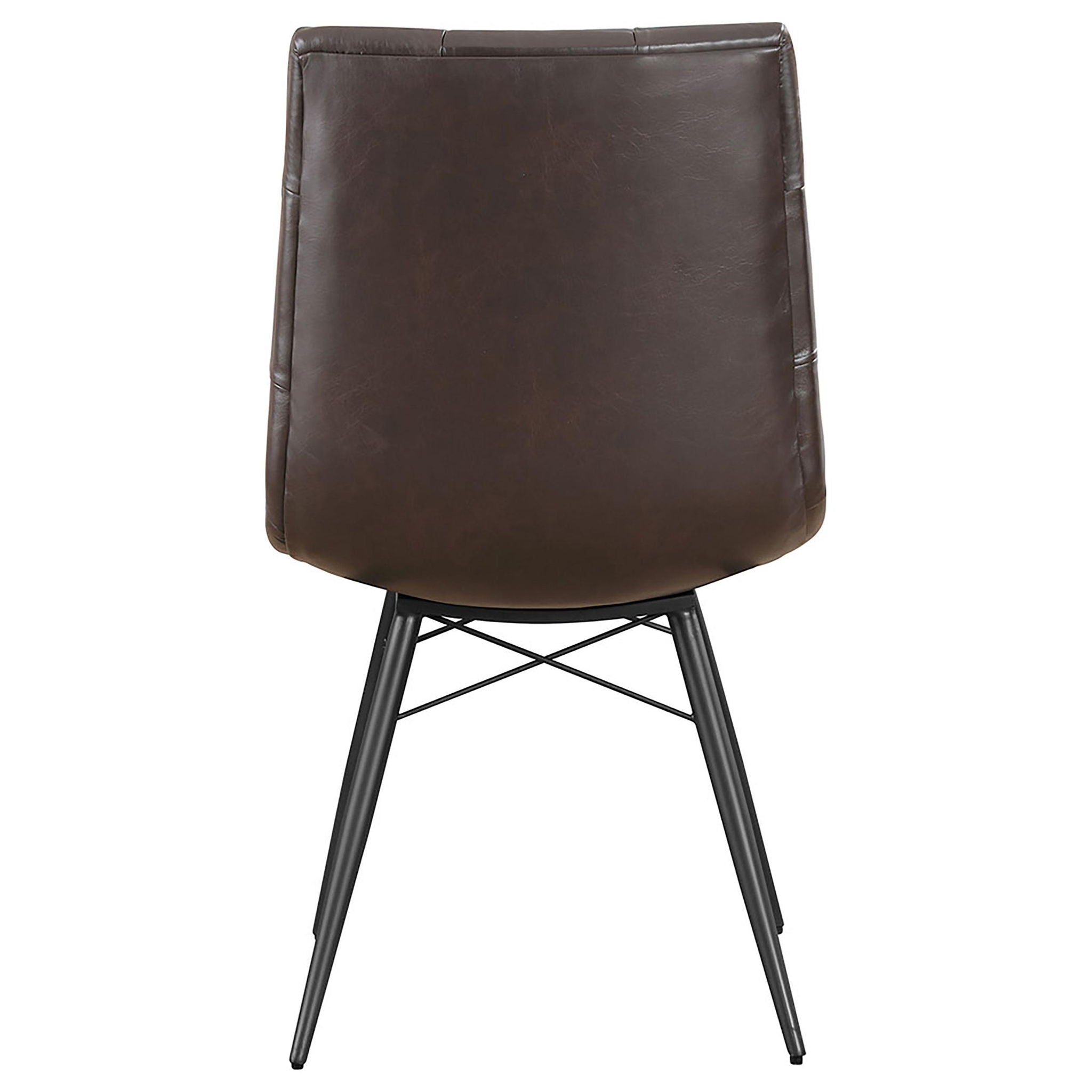 Aiken Faux Leather Upholstered Dining Side Chair Dark Brown (Set of 4)