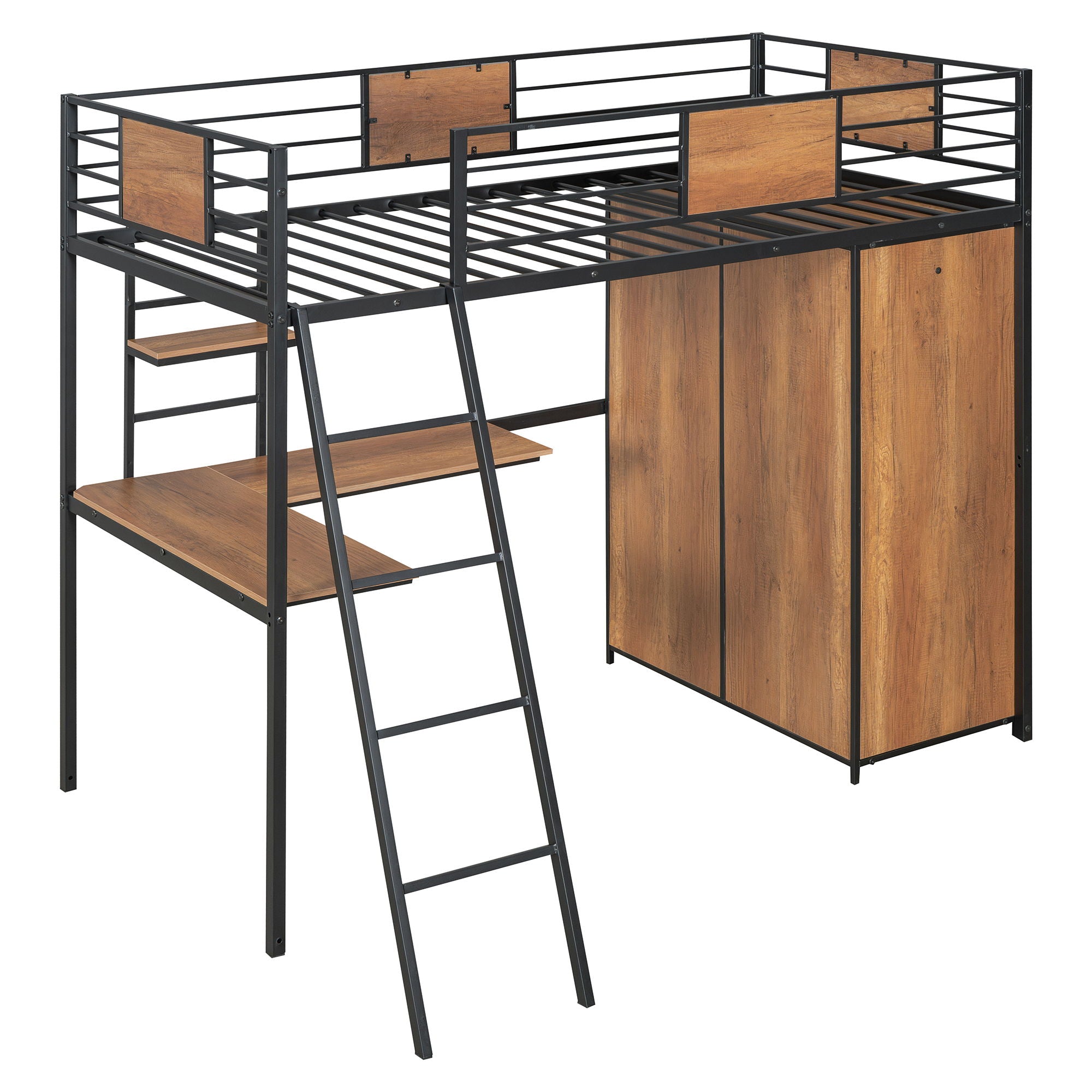 Loft Bed With L Shape Desk And Wardrobe