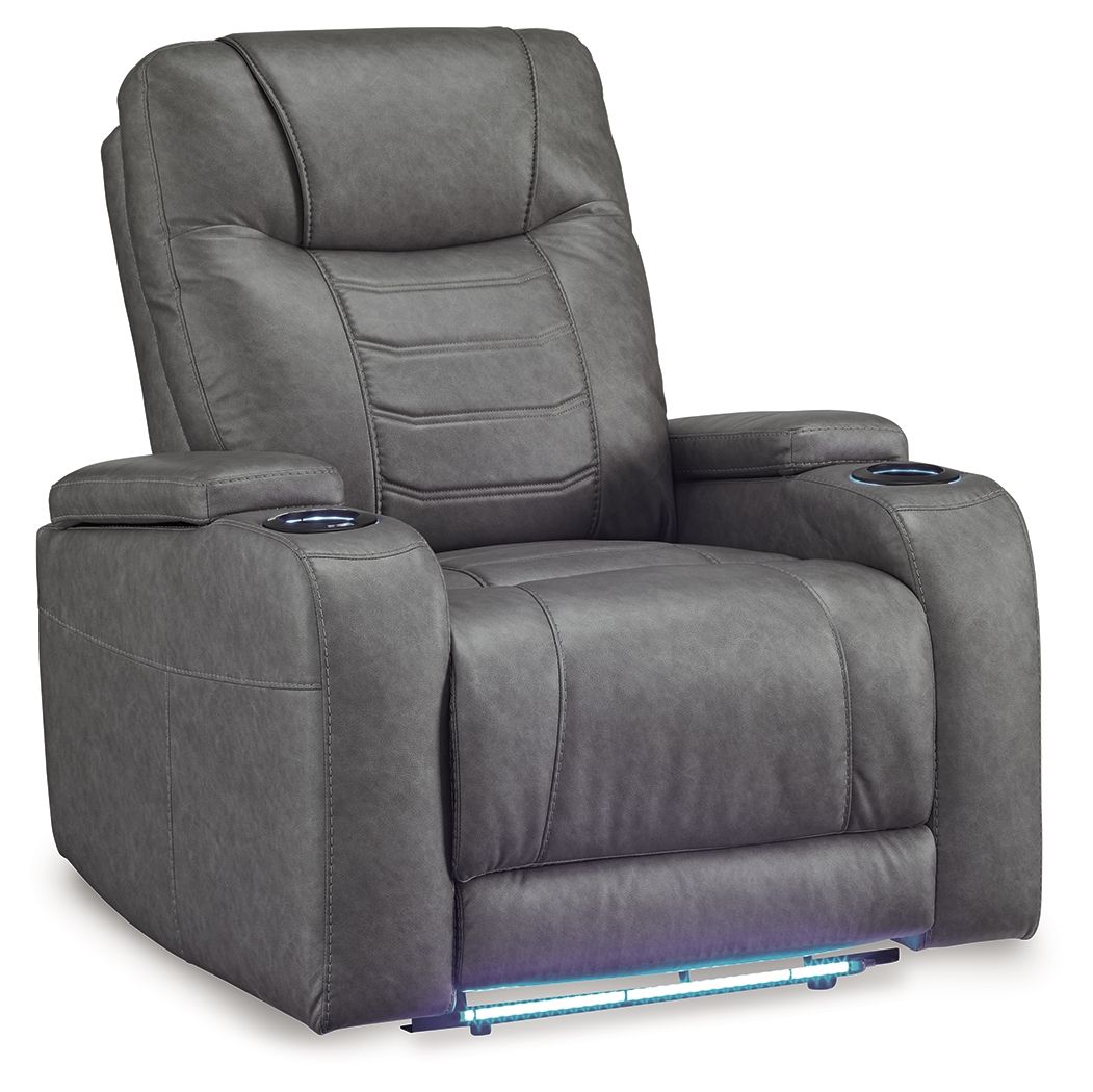 Signature Design by Ashley® Schooner Rocks - Power Recliner / Adj Headrest | Meri Furniture