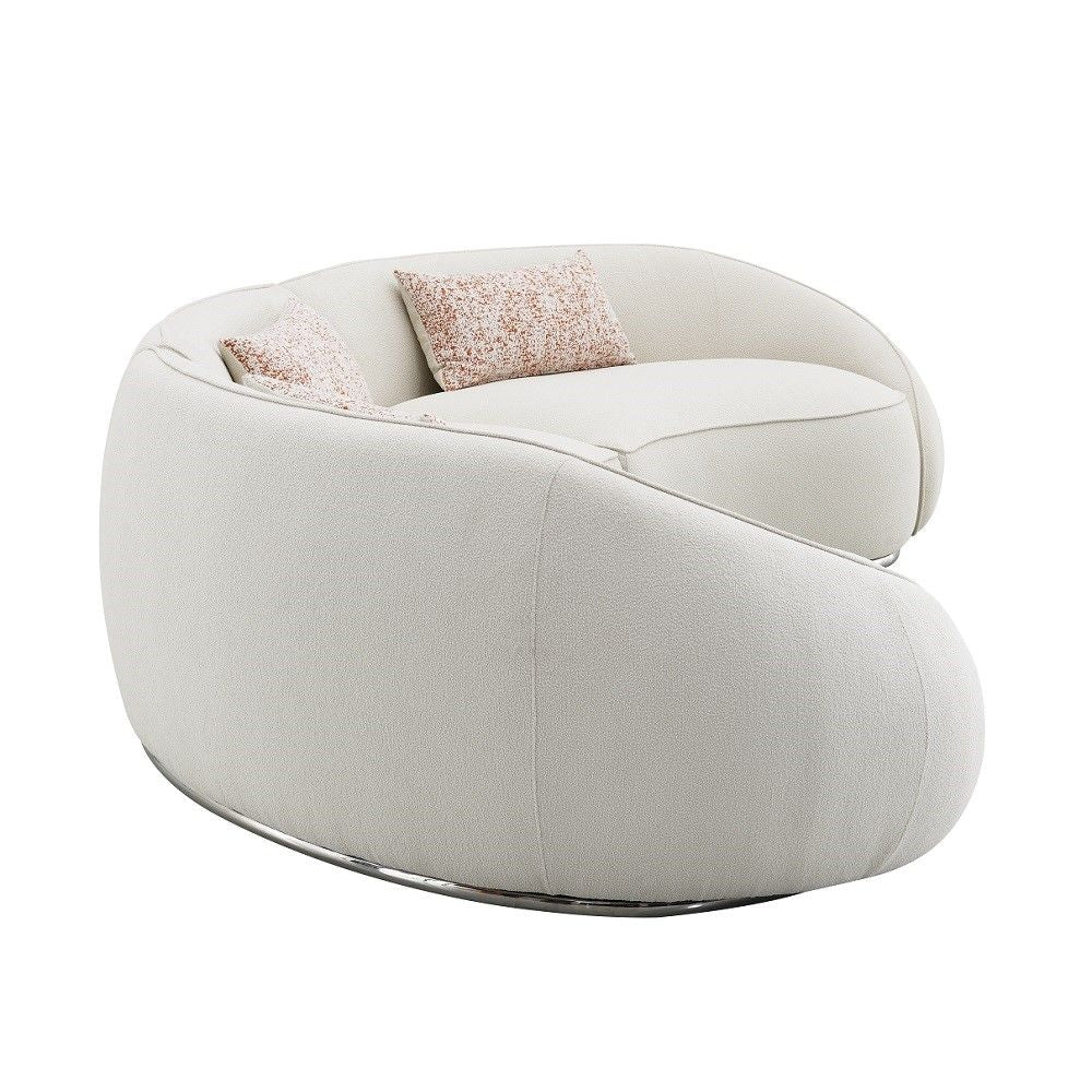 ACME Sahara - Sectional Sofa With 3 Pillows - Beige Boucle | Meri Furniture