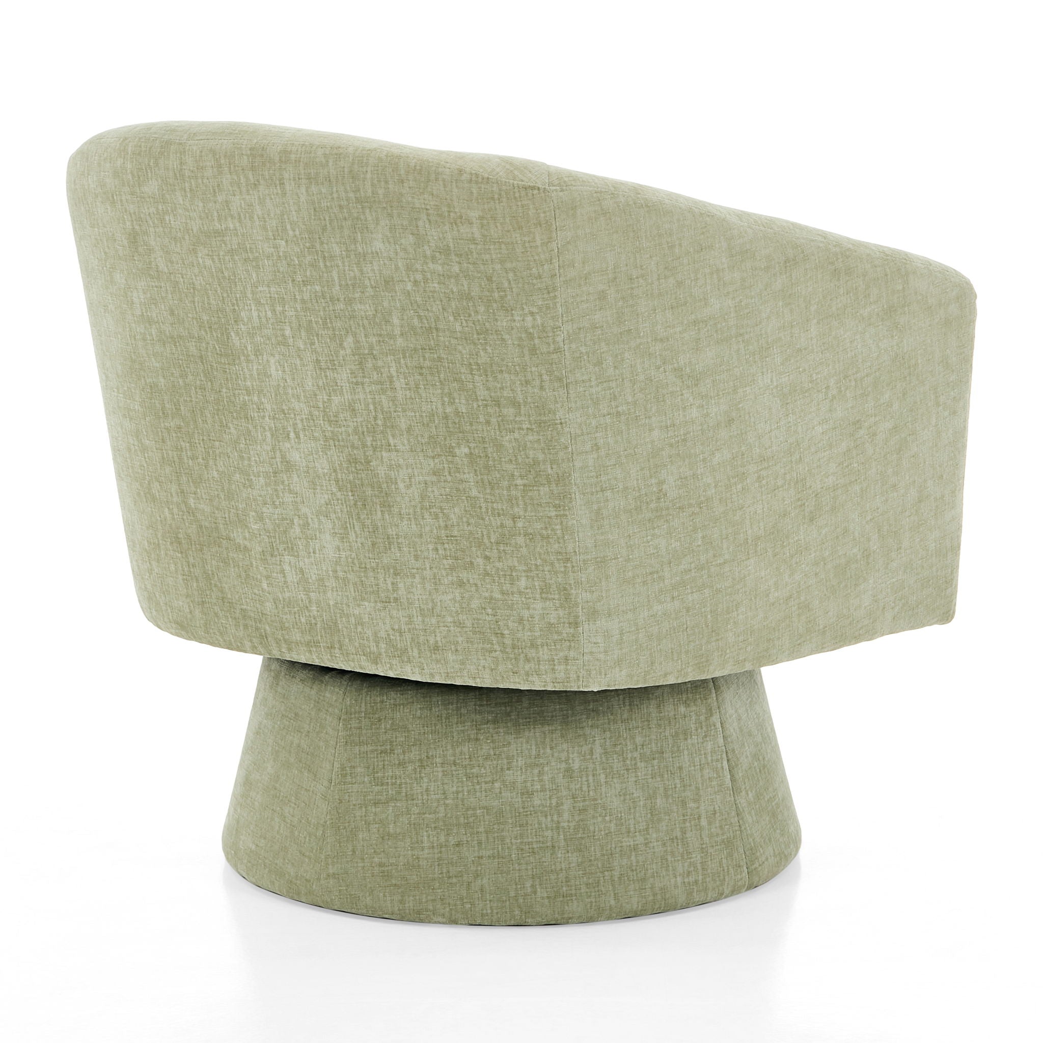 Swivel Barrel Chair With Cushioning For Living Room & Office, 360° Rotating - Green