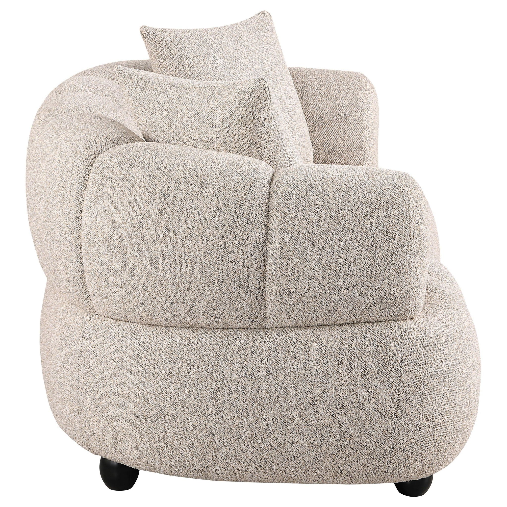 Whitney Contemporary Channel Tufted Boucle Upholstered Loveseat