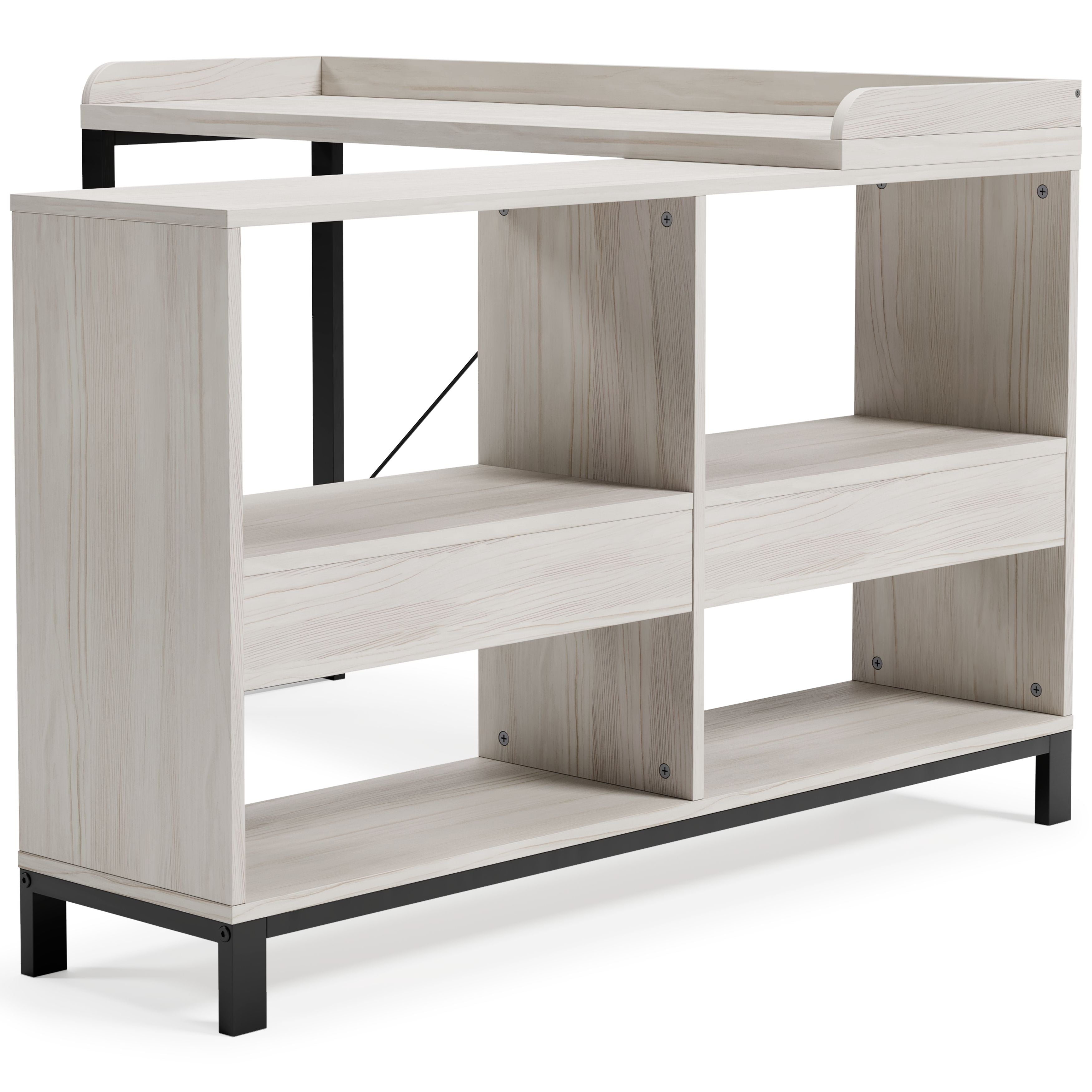 Signature Design by Ashley® Bayflynn - White / Black - L-desk | Meri Furniture