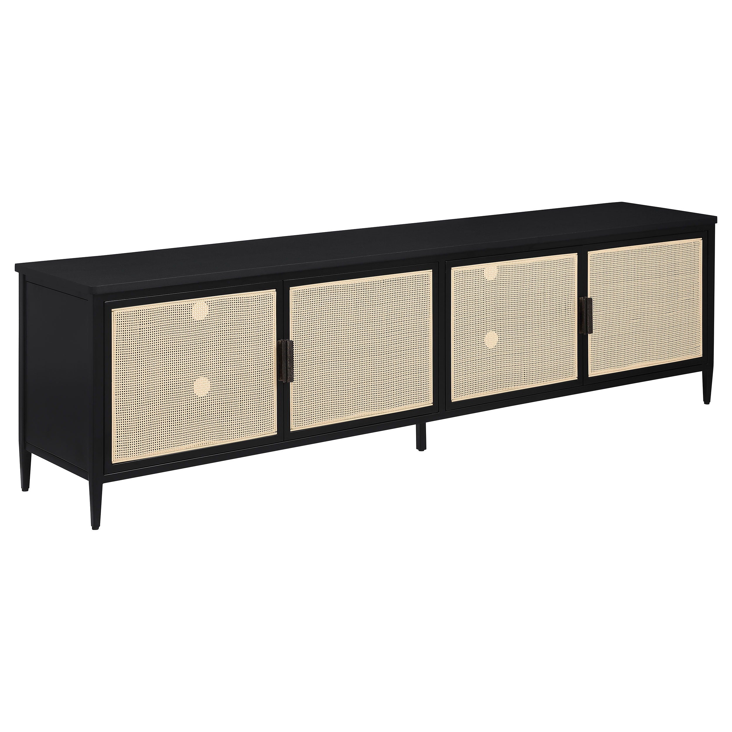 Coaster Fine Furniture Amherst - 4-Door 78" Metal TV Stand Media Console - Black | Meri Furniture