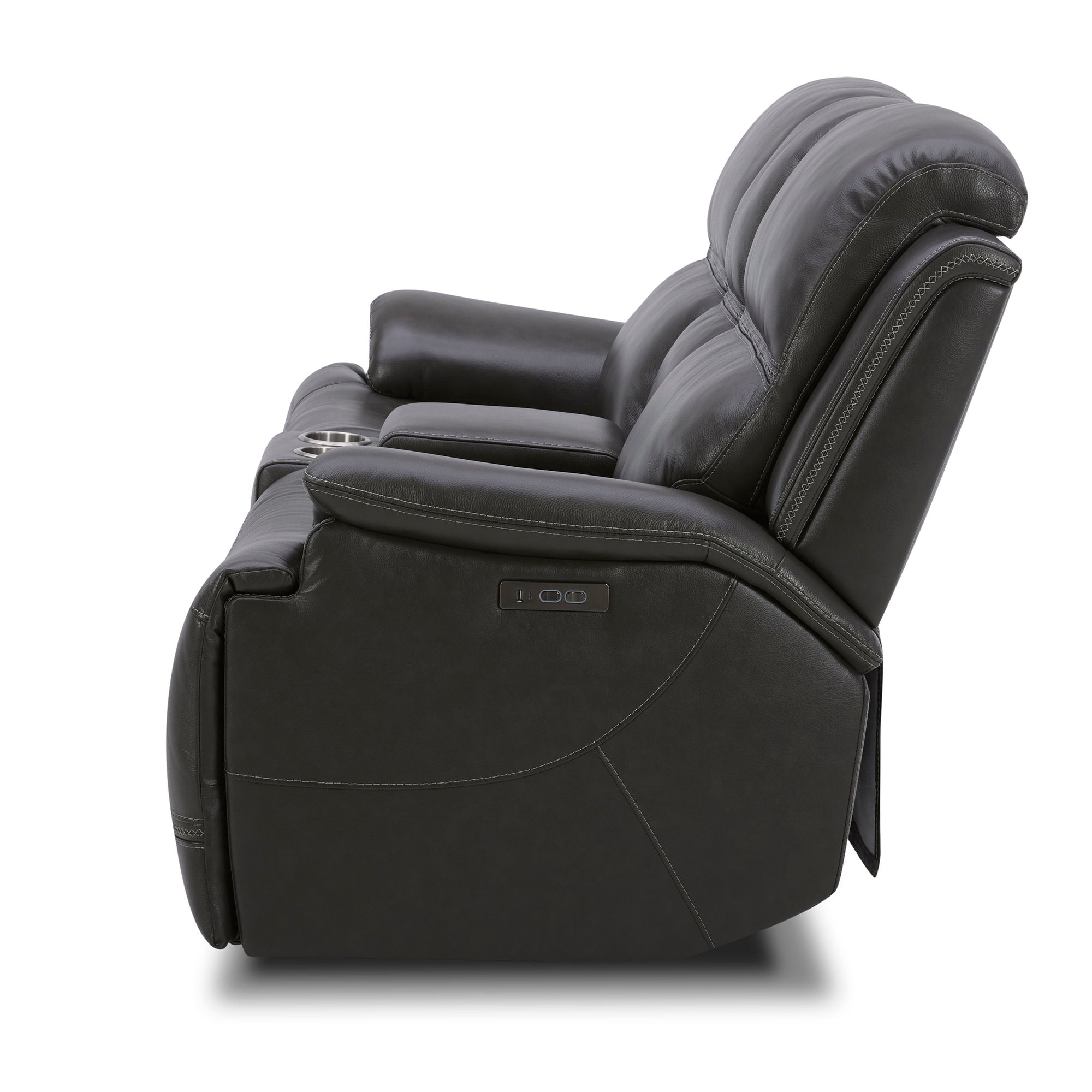 Liberty Furniture Bentley - Loveseat With Console P2 & ZG - Graphite | Meri Furniture