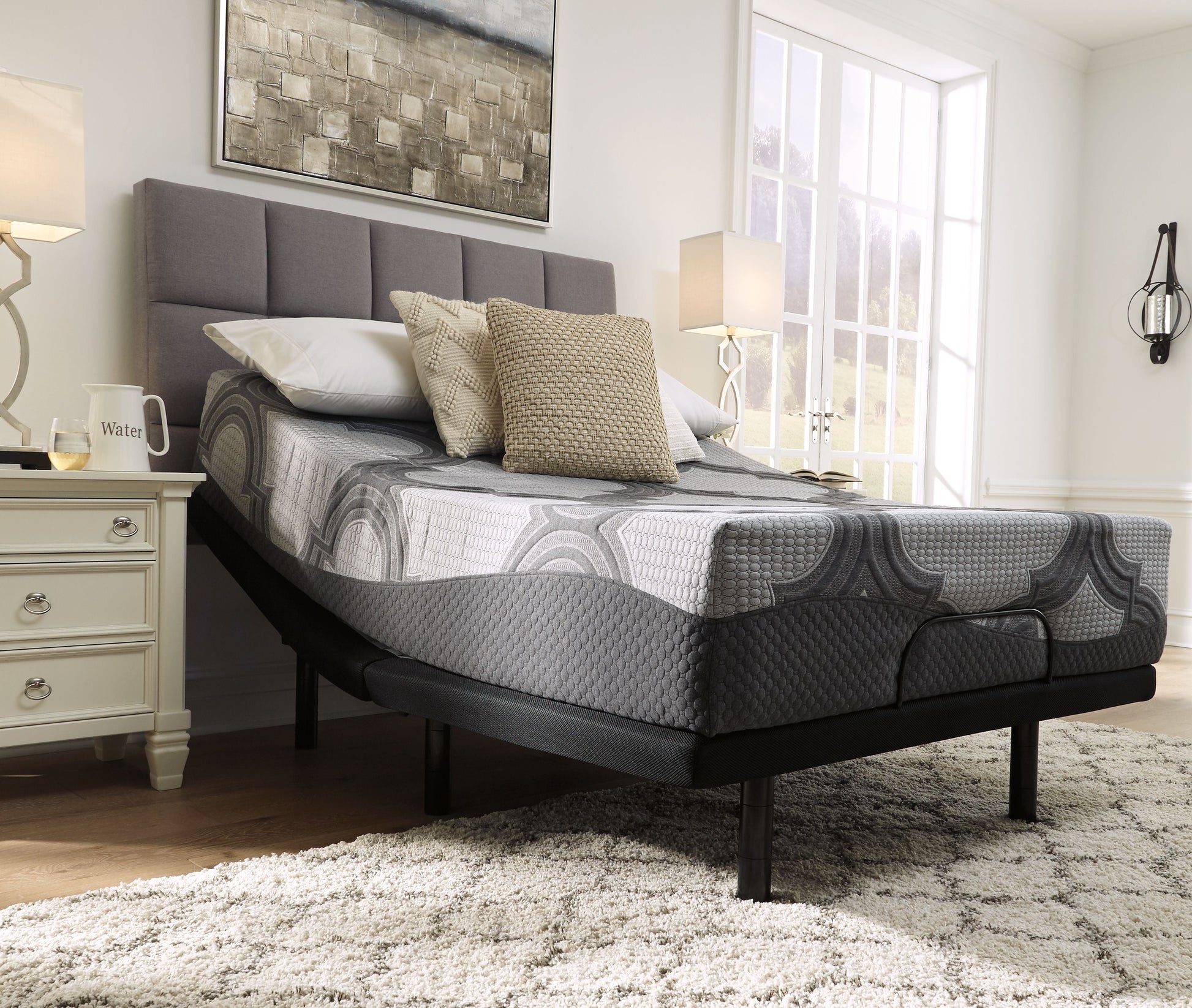 Ashley Sleep® 12 Inch Ashley Hybrid - Head-foot Model Better Adjustable Massager Base And Mattress | Meri Furniture
