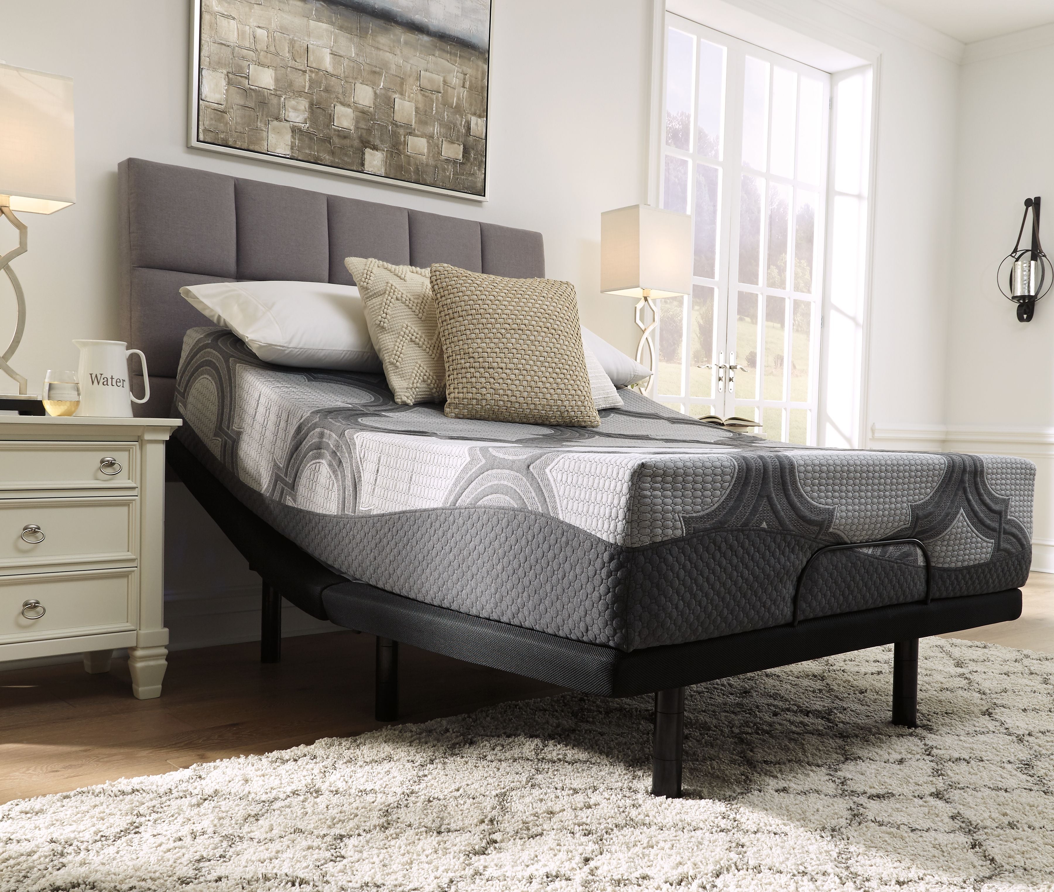 Ashley Sleep® 12 Inch Ashley Hybrid - Head-foot Model Better Adjustable Massager Base And Mattress | Meri Furniture