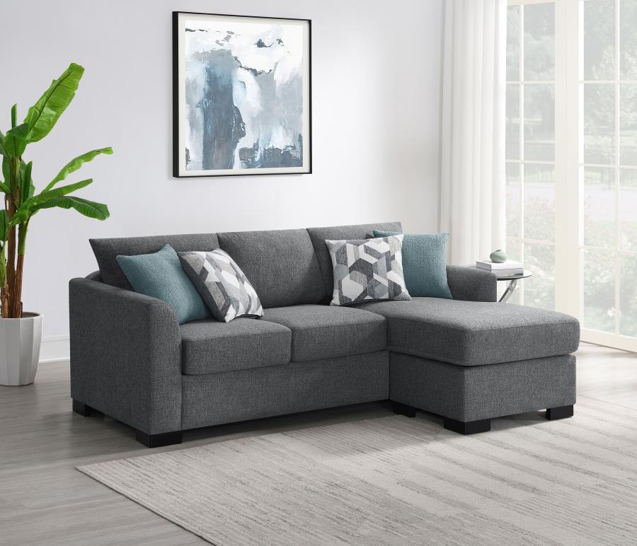 Coaster Fine Furniture Storey - Upholstered Sleeper Sectional Chaise Sofa | Meri Furniture