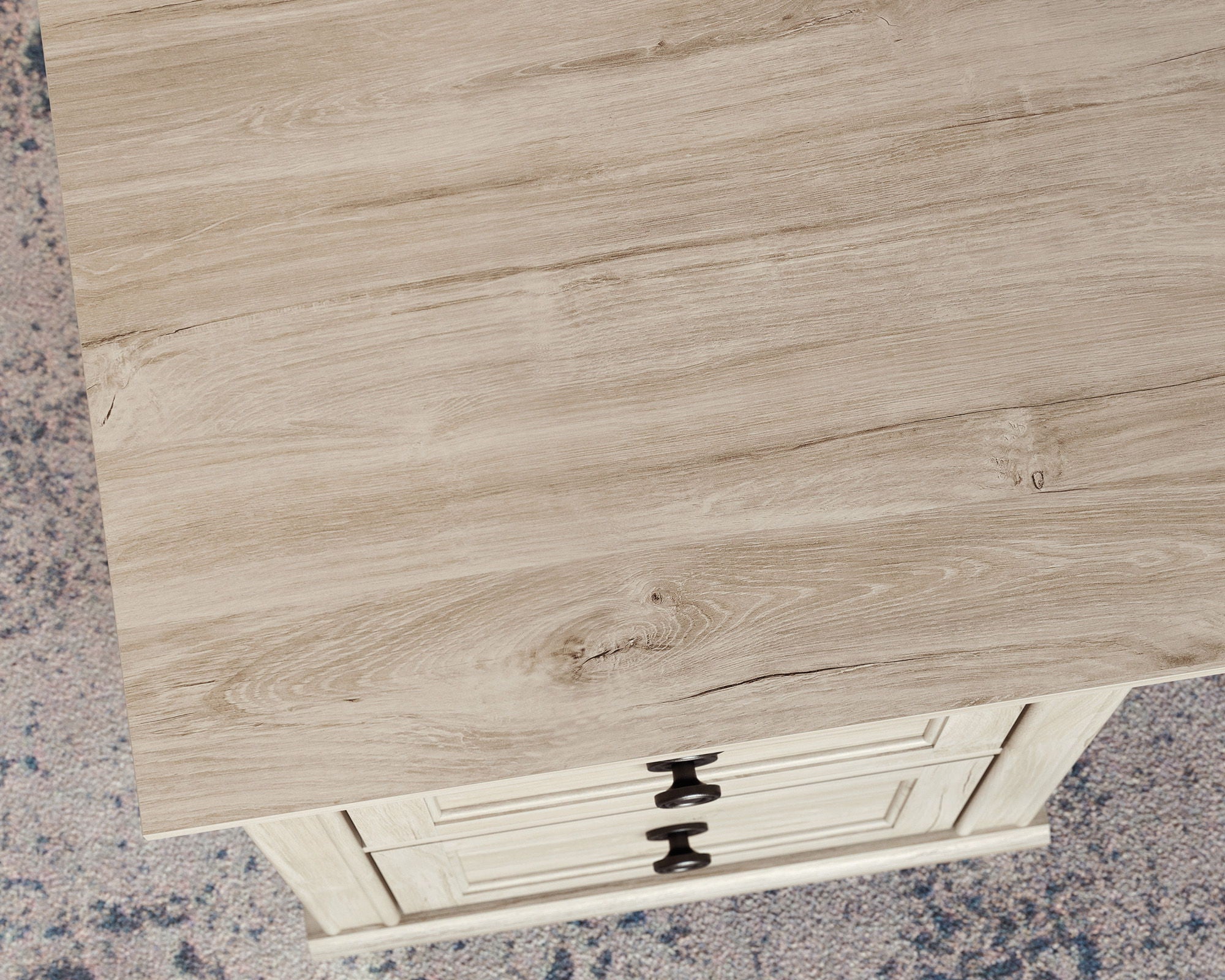 Executive Double Ped Desk in Chalk Oak