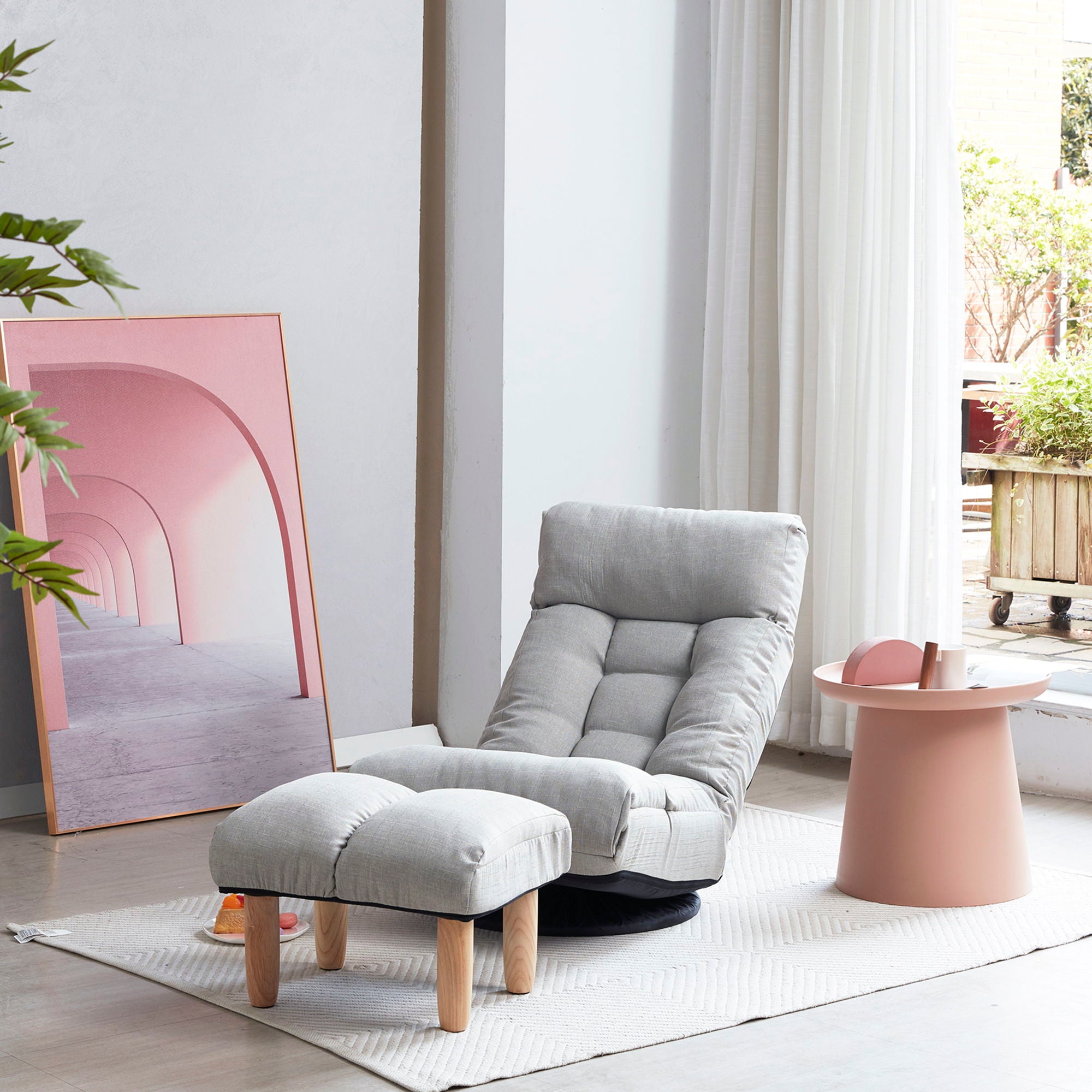 Adjustable Japanese Reclining Floor Chair Sofa With Metal Frame For Living Room