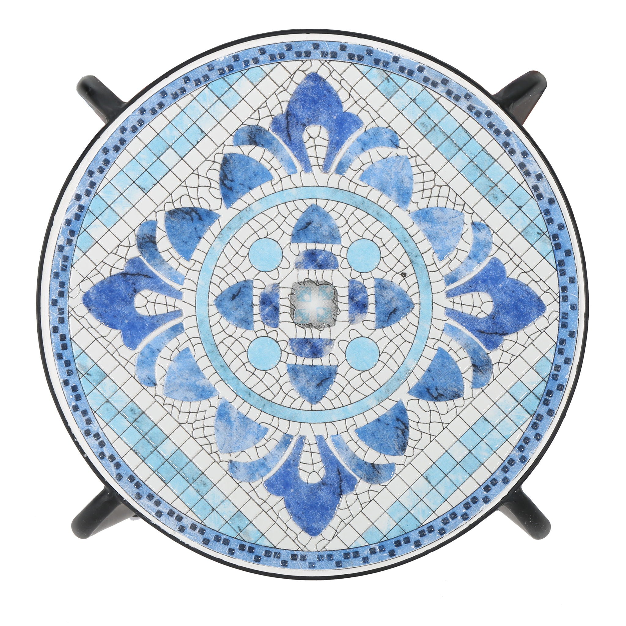 Skye - End Table - White / Blue