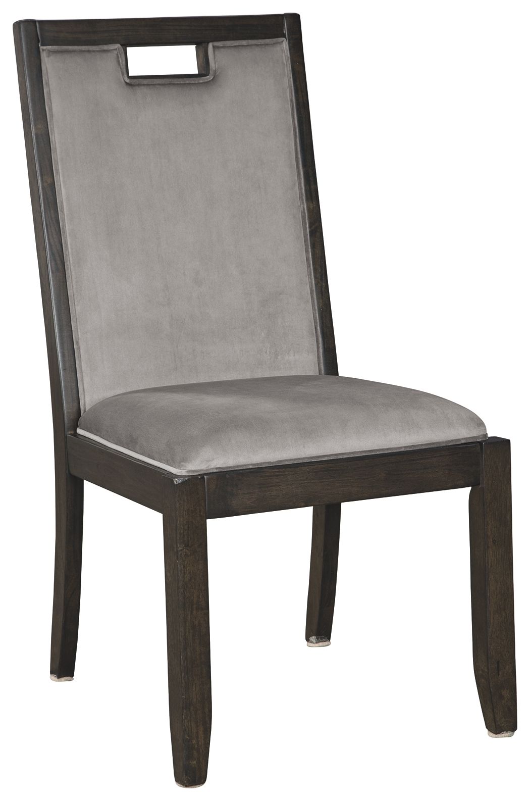 Signature Design by Ashley® Hyndell - Gray / Dark Brown - Dining Uph Side Chair (Set of 2) | Meri Furniture