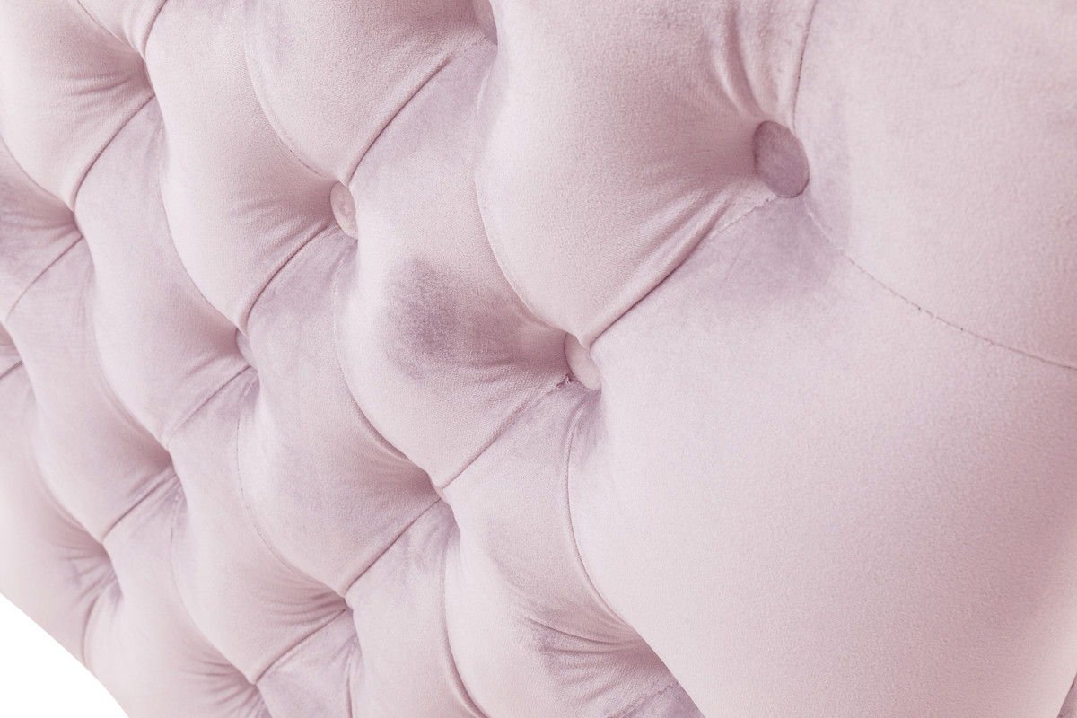 Bayberry 73"W Pink Velvet Sofa with 3 Pillows