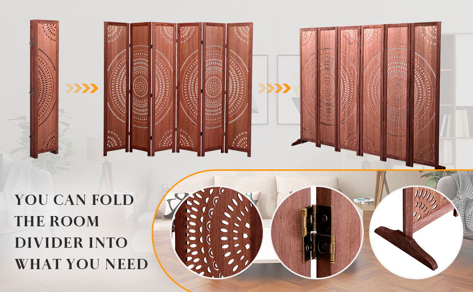 Panel Solid Wood Folding Room Divider