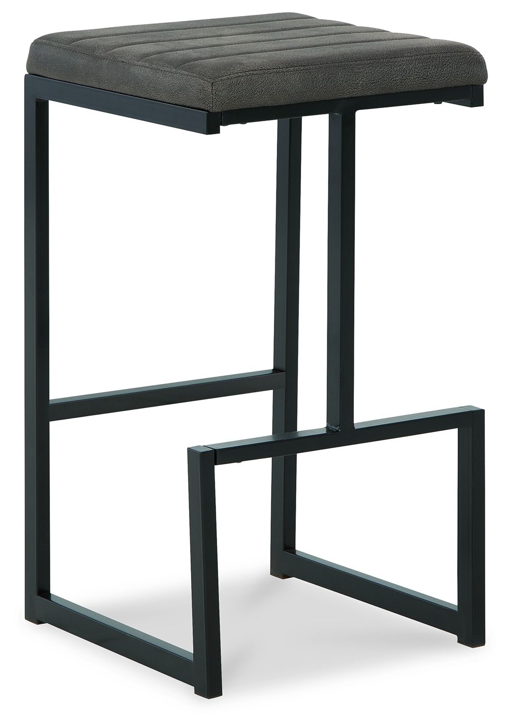 Signature Design by Ashley® Strumford - Gray / Black - Tall Uph Barstool (Set of 2) | Meri Furniture