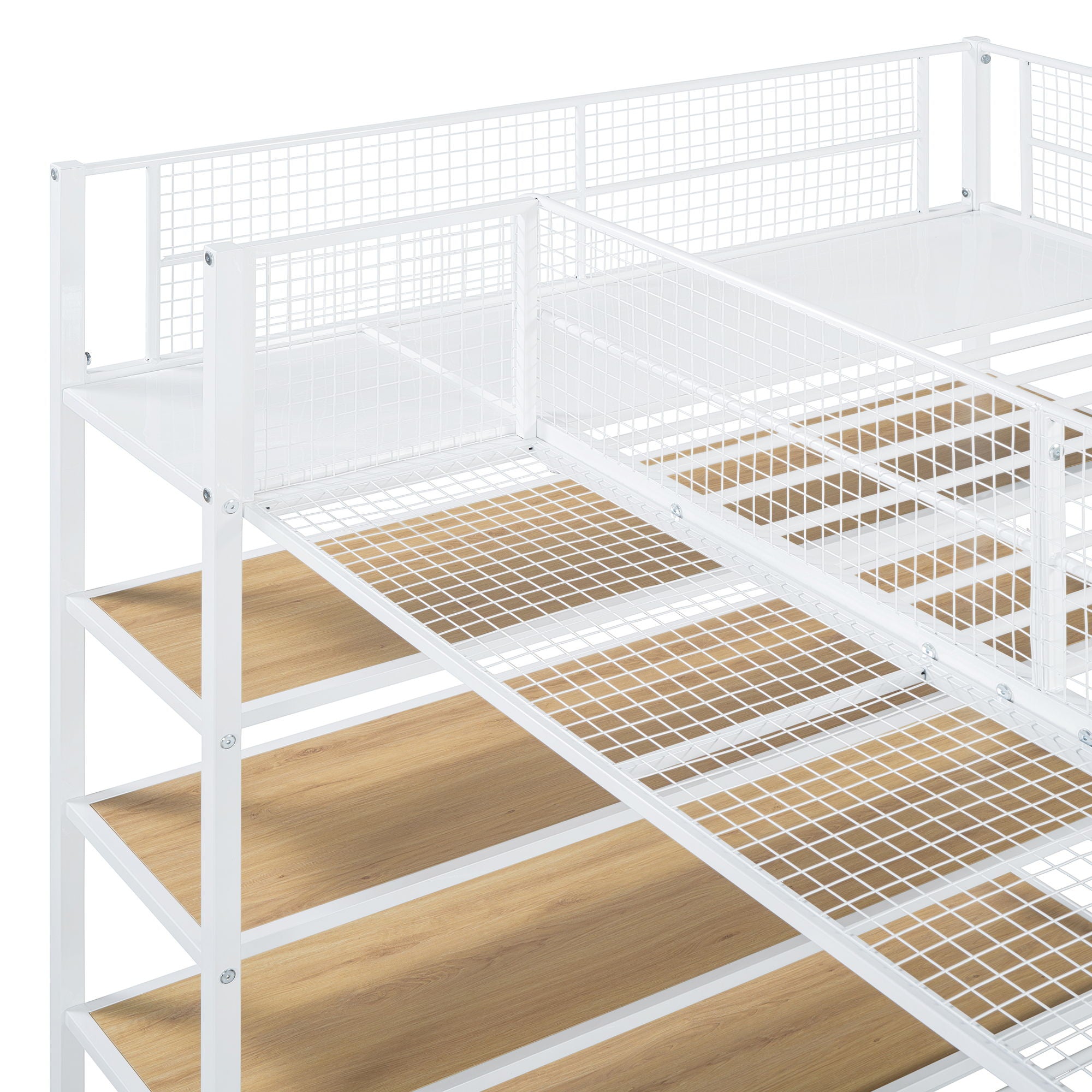 Bunk Bed With 5 Tier Shelves