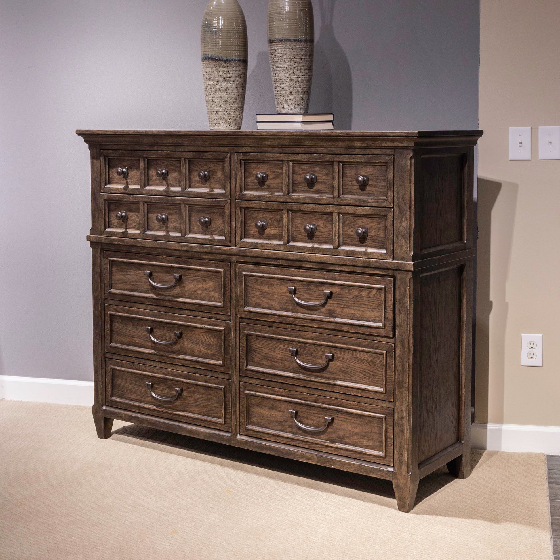 Liberty Furniture Paradise Valley - 10 Drawer Chesser - Dark Brown | Meri Furniture